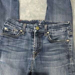 7 For All Mankind Juniors Size 24 Distressed Skinny Jeans EUC